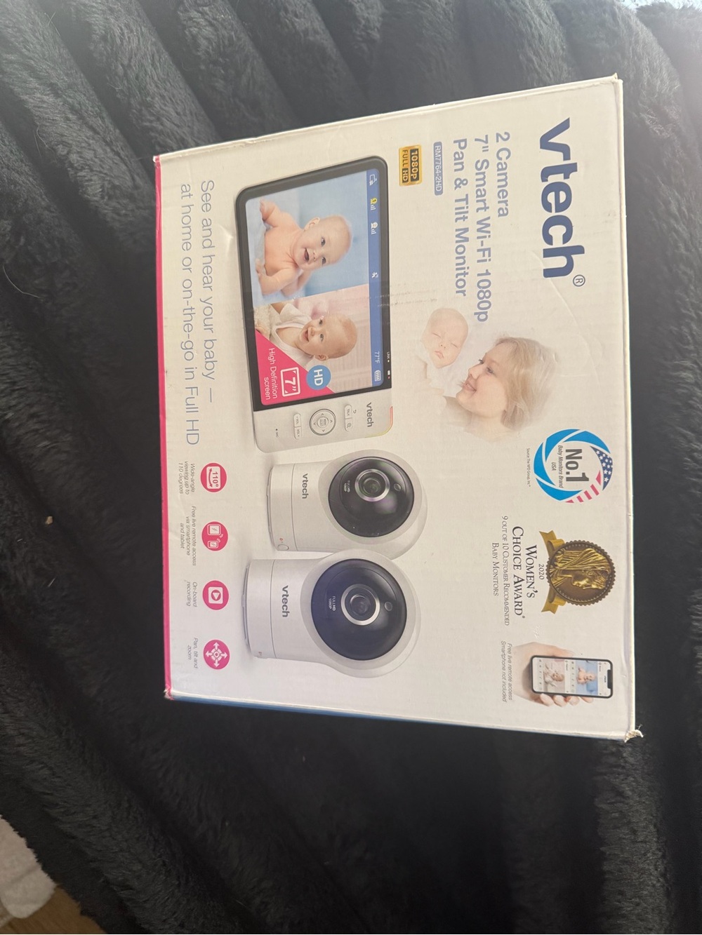 VTech 2-Camera Baby Monitor System in White - 7" Wi‑Fi 1080p Pan & Tilt